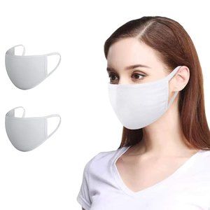 2 White Cloth Face Mask